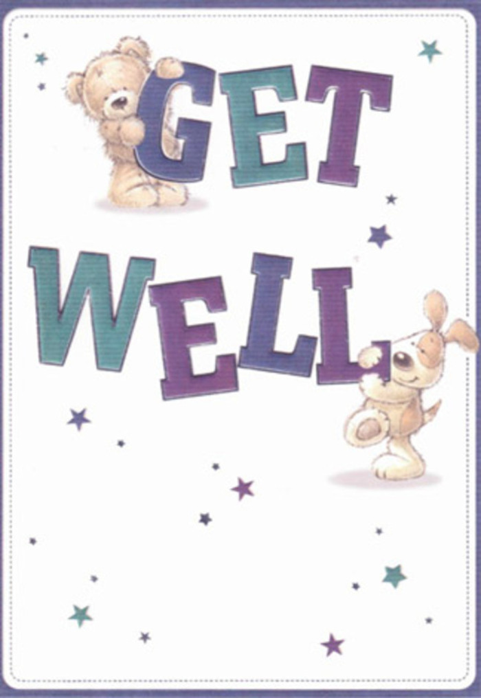 In Earls Court, where tradition mingles with vibrant city life, this get well card stands as a tribute to gentle encouragement and heartfelt artistry. A friendly bear and an exuberant puppy take centre stage, their joyful camaraderie and soft, textured fur brought to life by a palette of inviting colours. Purple and aqua-shaded lettering anchors the scene with confident cheer, surrounded by a flourish of playful stars-each one capturing a wish of hope. The tactile detail of the bear's downy coat and the puppy's floppy ears recall the sensory pleasures of fresh blossoms, evoking the ritual of arranging flowers for a loved one along Earl's Court Gardens. Imagine pairing this luminous card with a fragrant bouquet hand-delivered by Florist Earls Court, the combined gesture radiating support across Little India's spice-scented streets or sunlit corners off Old Brompton Road. Every brushstroke embodies care, creating a vision as restorative as an early spring morning in a local square, perfectly attuned to uplifting spirits and sharing compassion.